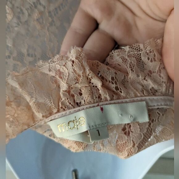 Maje pink lace dress size 1 - Picture 6 of 14